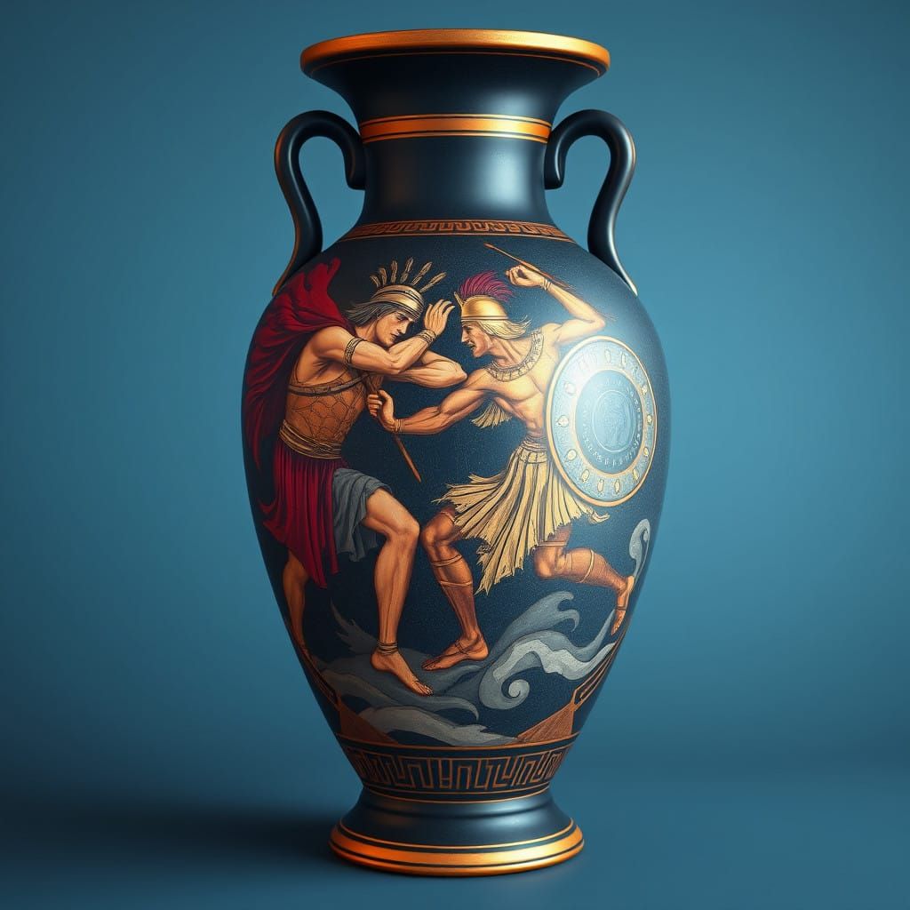 Ancient Greek Amphora Depicts Epic Achilles and Hector Duel....