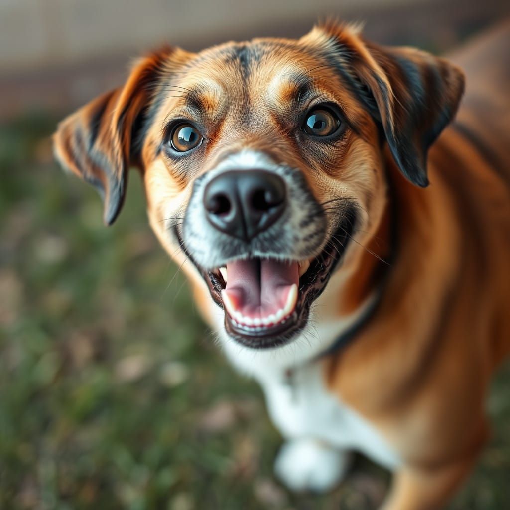 Joyful One-Eyed Canine Companion
