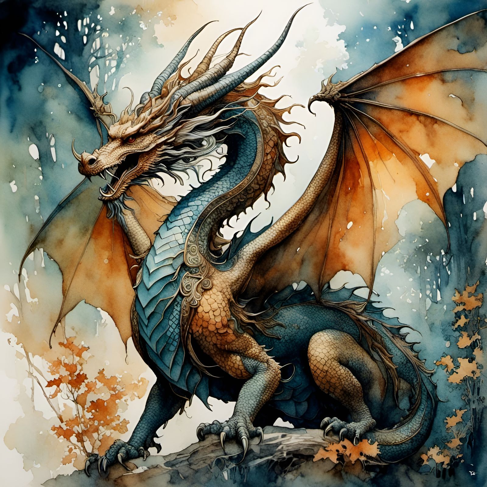 Fantasy Dragon Watercolor