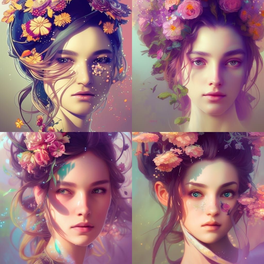 Floral Princess Portrait in Dynamic Lighting