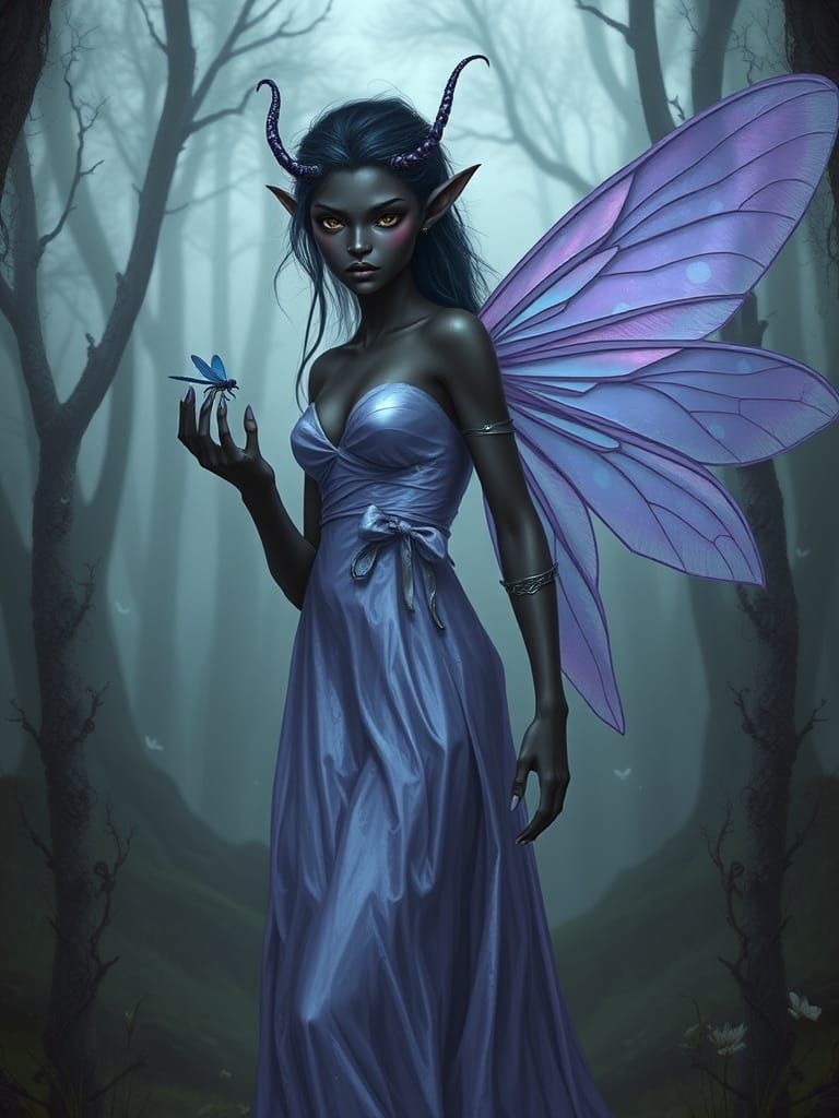 Ethereal Elf Sorceress with Dragonfly, Ethereal Art