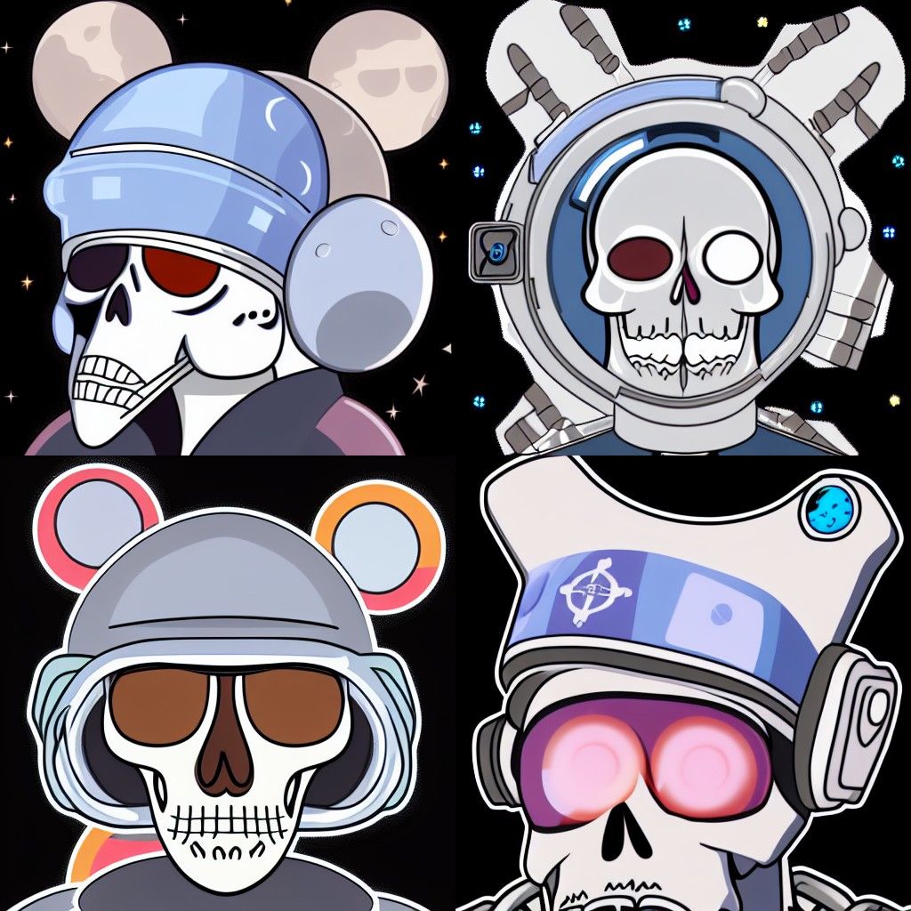 Futuristic Space Captain: A Realistic Skeleton Portrait