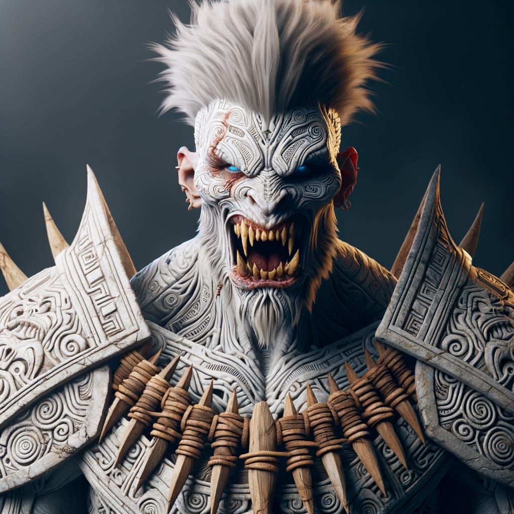 Ancient Warlord in Pristine White Stone Armor