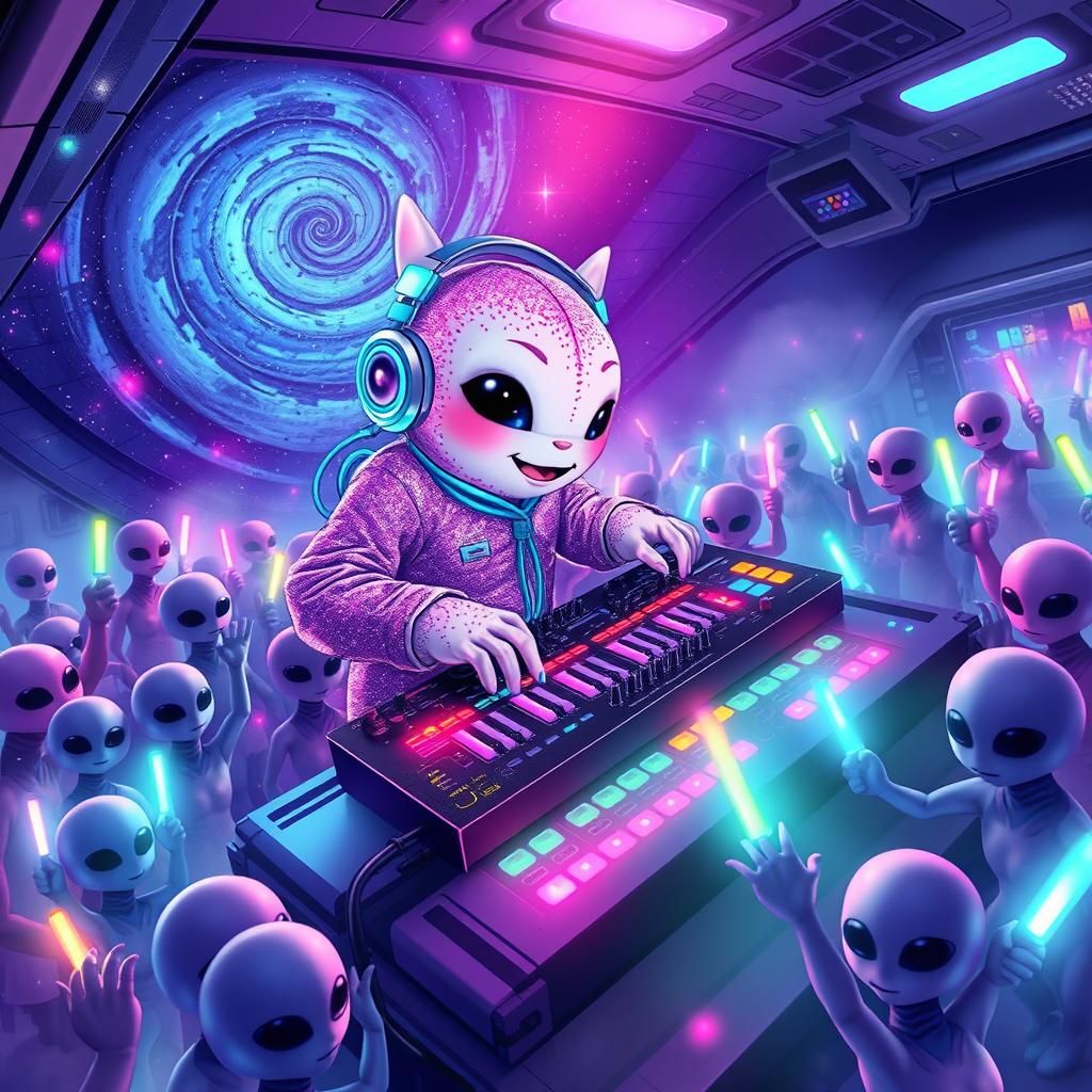 Anime Alien Rave in Spaceship Candyland Style