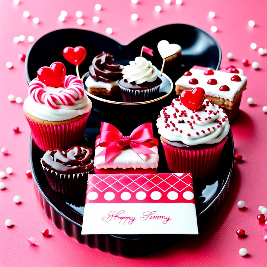 Retro Holiday Postcards with Sweets and Hearts