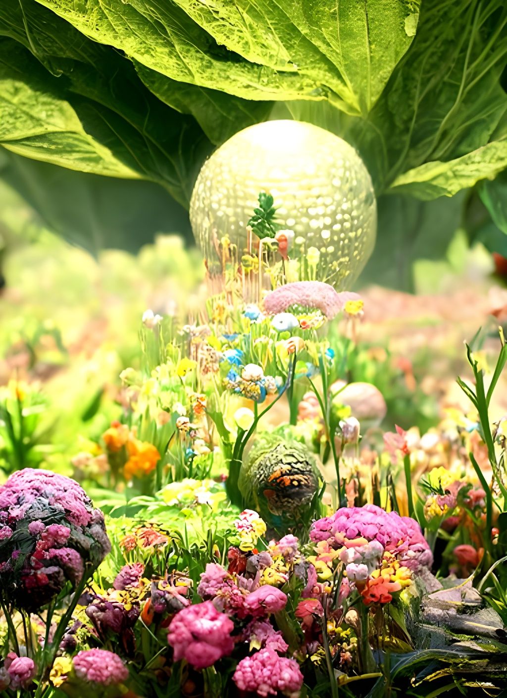Botanical Being Portrait as Detailed 3D Render