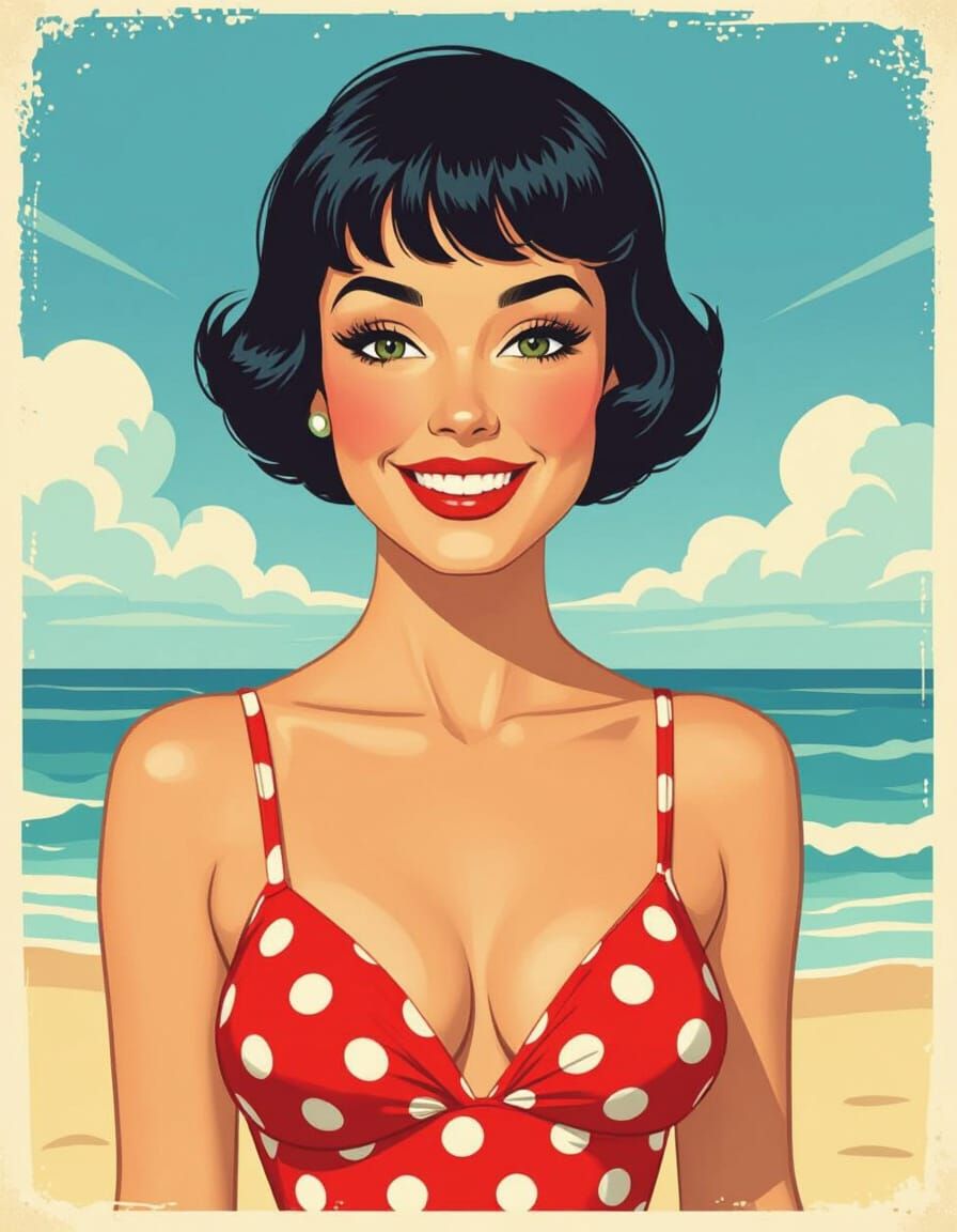 Vintage Pin-Up Portrait in Max Fleischer Style