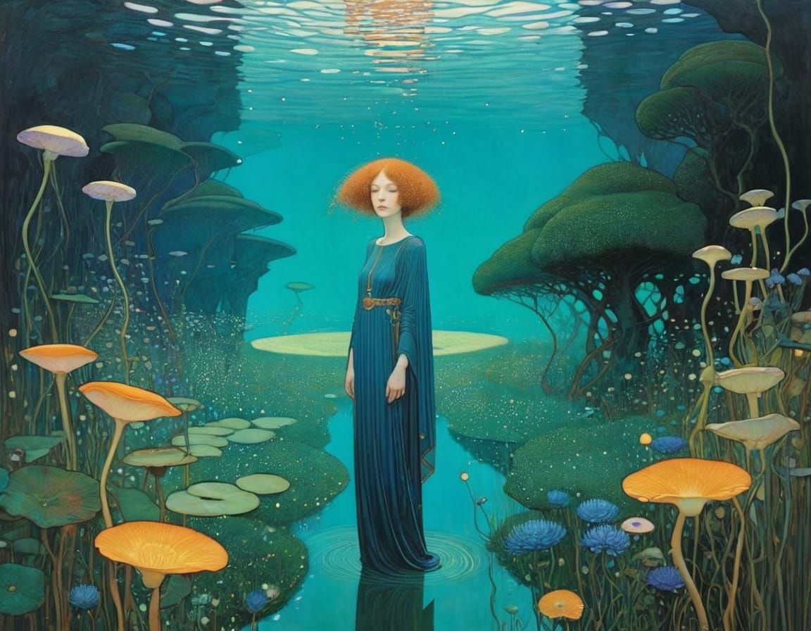 Abstract Composition in Art Nouveau Style