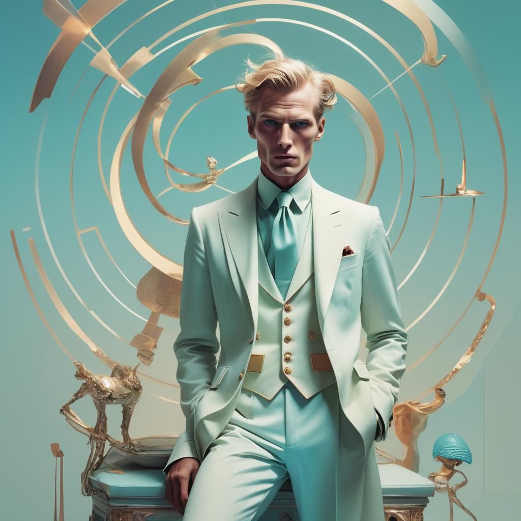 Roman Portrait in Minimalist Illustrative Style