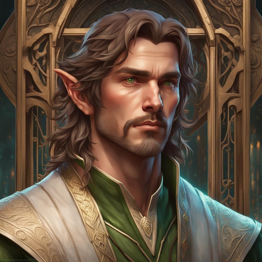 Elven Artificer Portrait in Digital Art Style