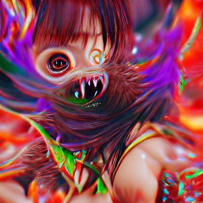 Psychedelic Momo Monster in 8K Resolution