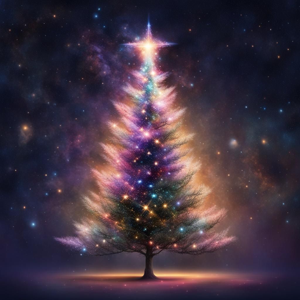 Christmas Tree Galaxy: A Cosmic Holiday Image