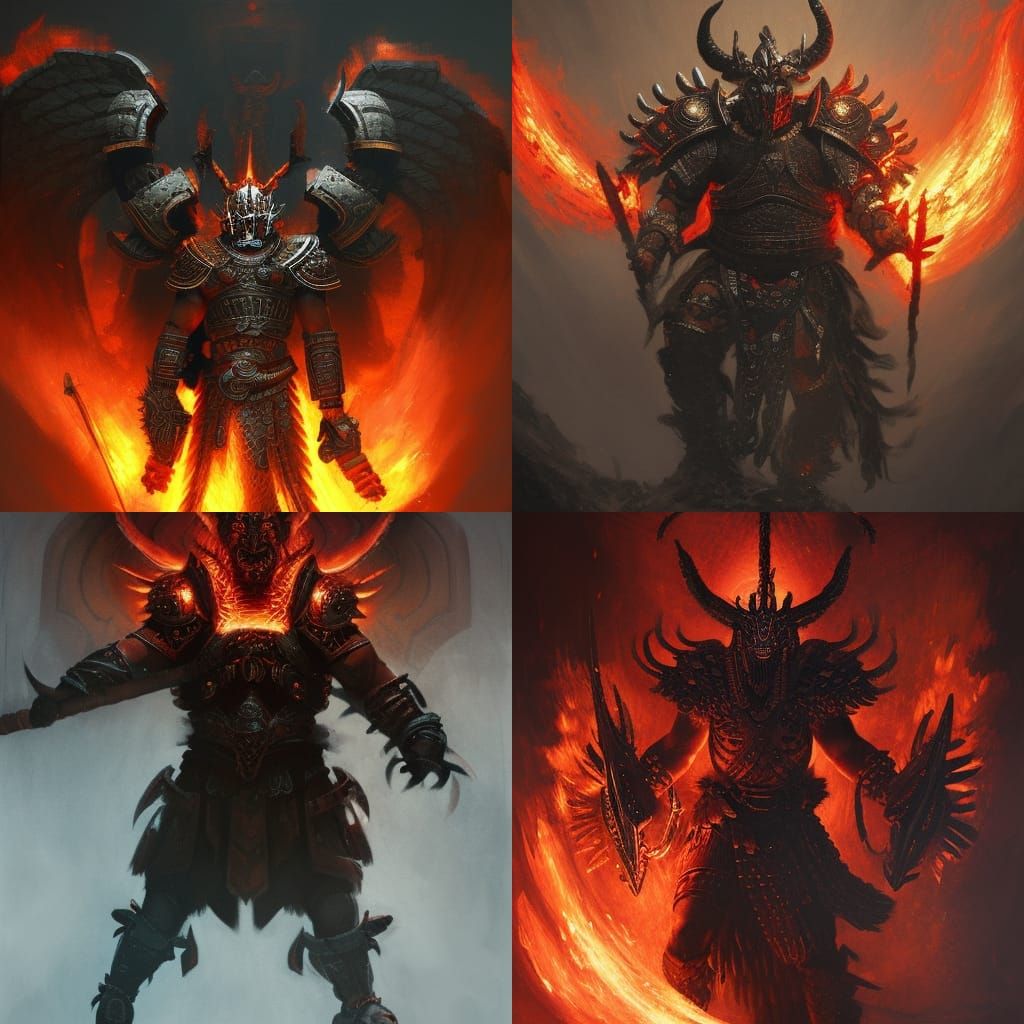 God of Fire in Black Phoenix Armor Concept Art