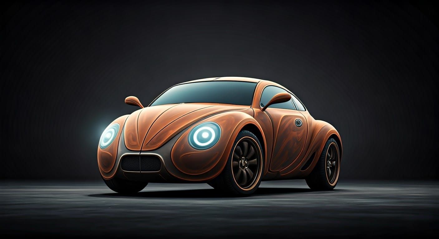 Cute Bug Car in Fantasy World, Unreal Engine Render