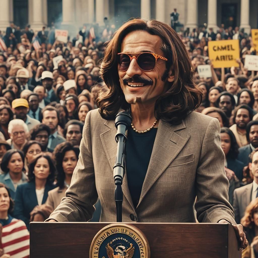 Satirical Kamala Harris as Joe Camel Hybrid