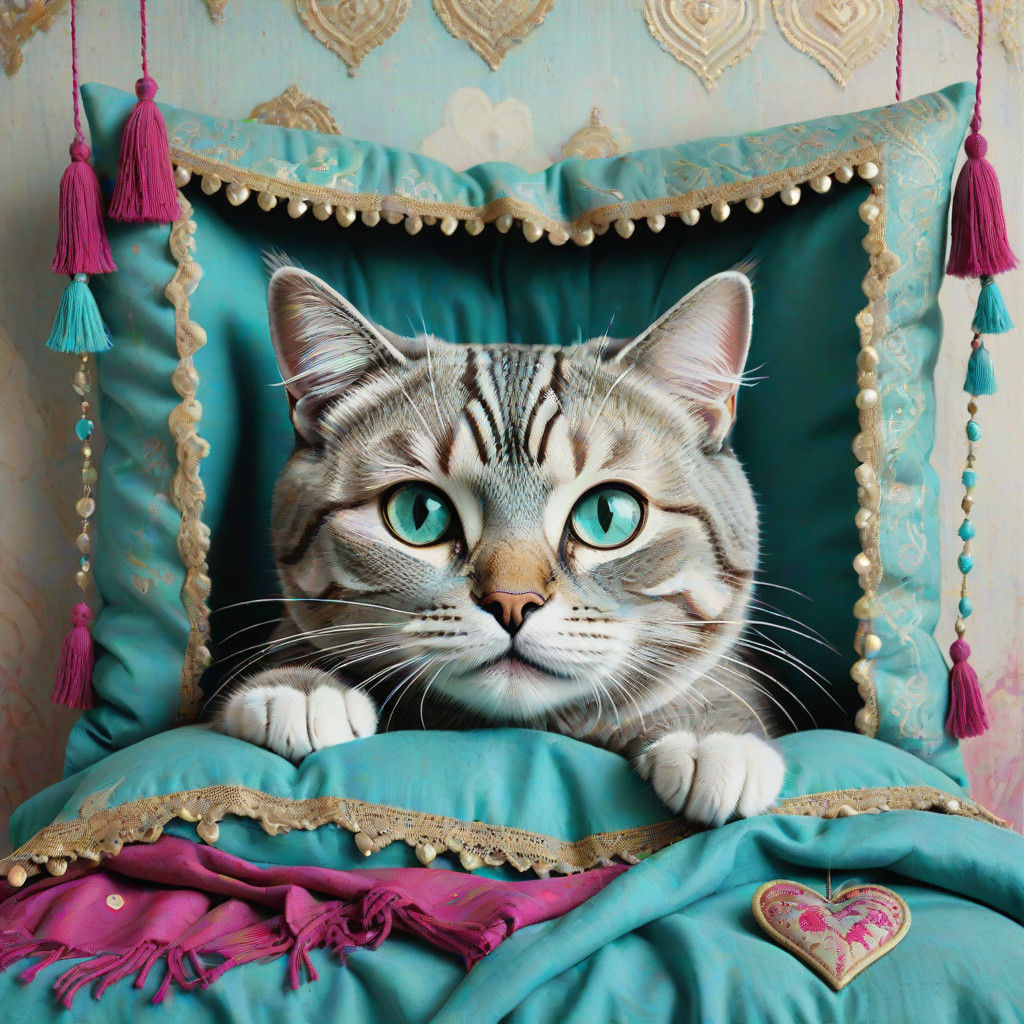 Whimsical Feline Hideaway in Antique Style