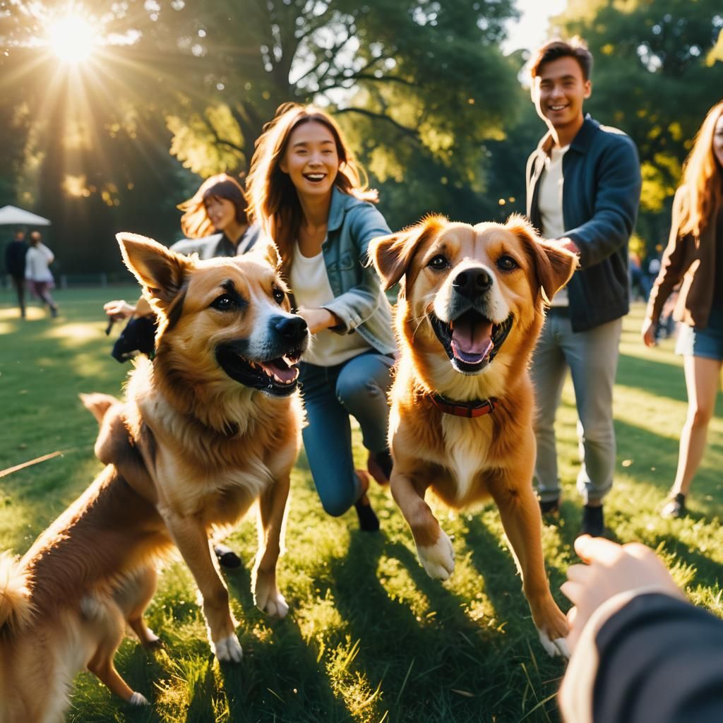 Playful Dog Photobombs Couple's Selfie at Sunset