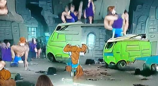 Scooby Doo Flexing His Muscles