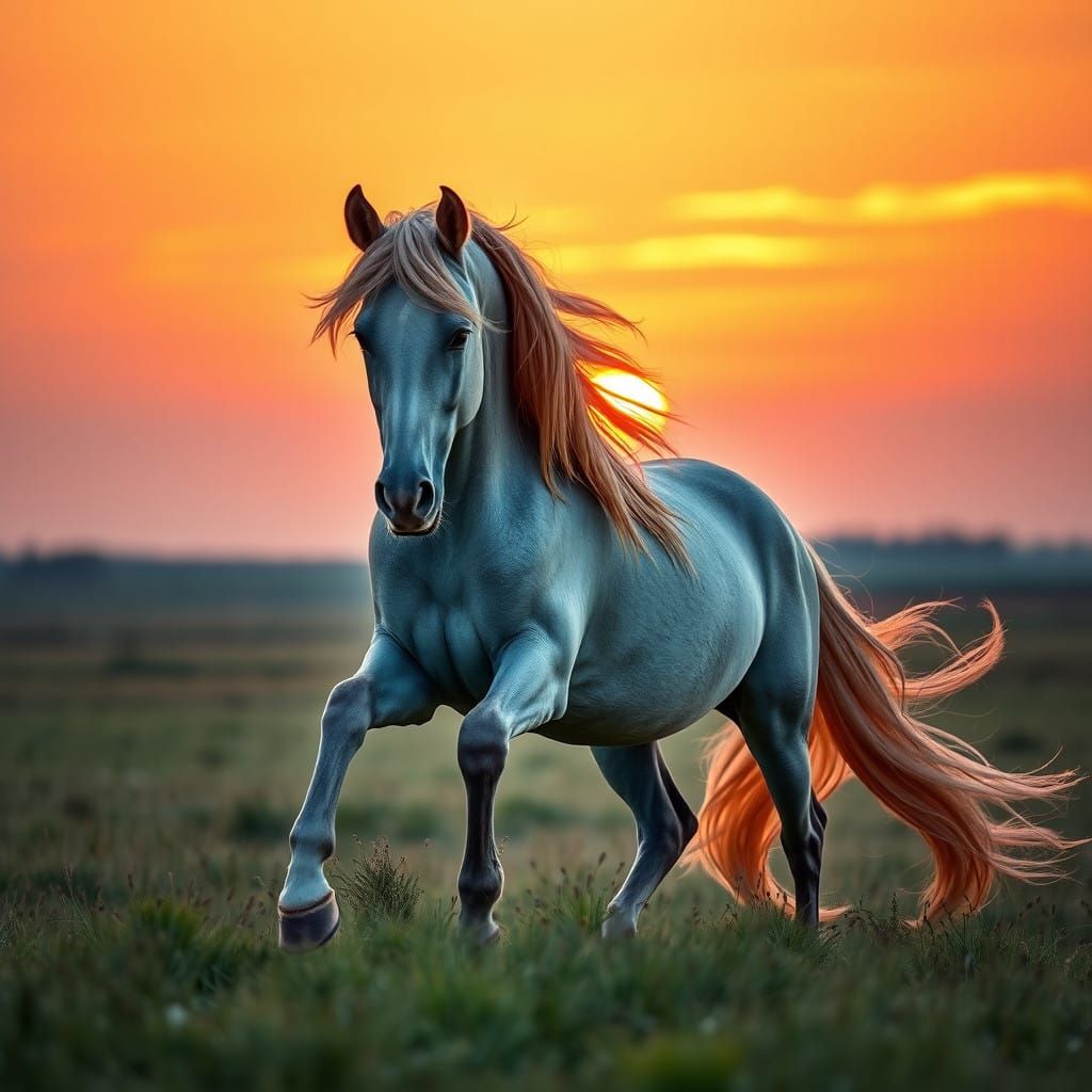 Majestic Horse in Sunset Glory