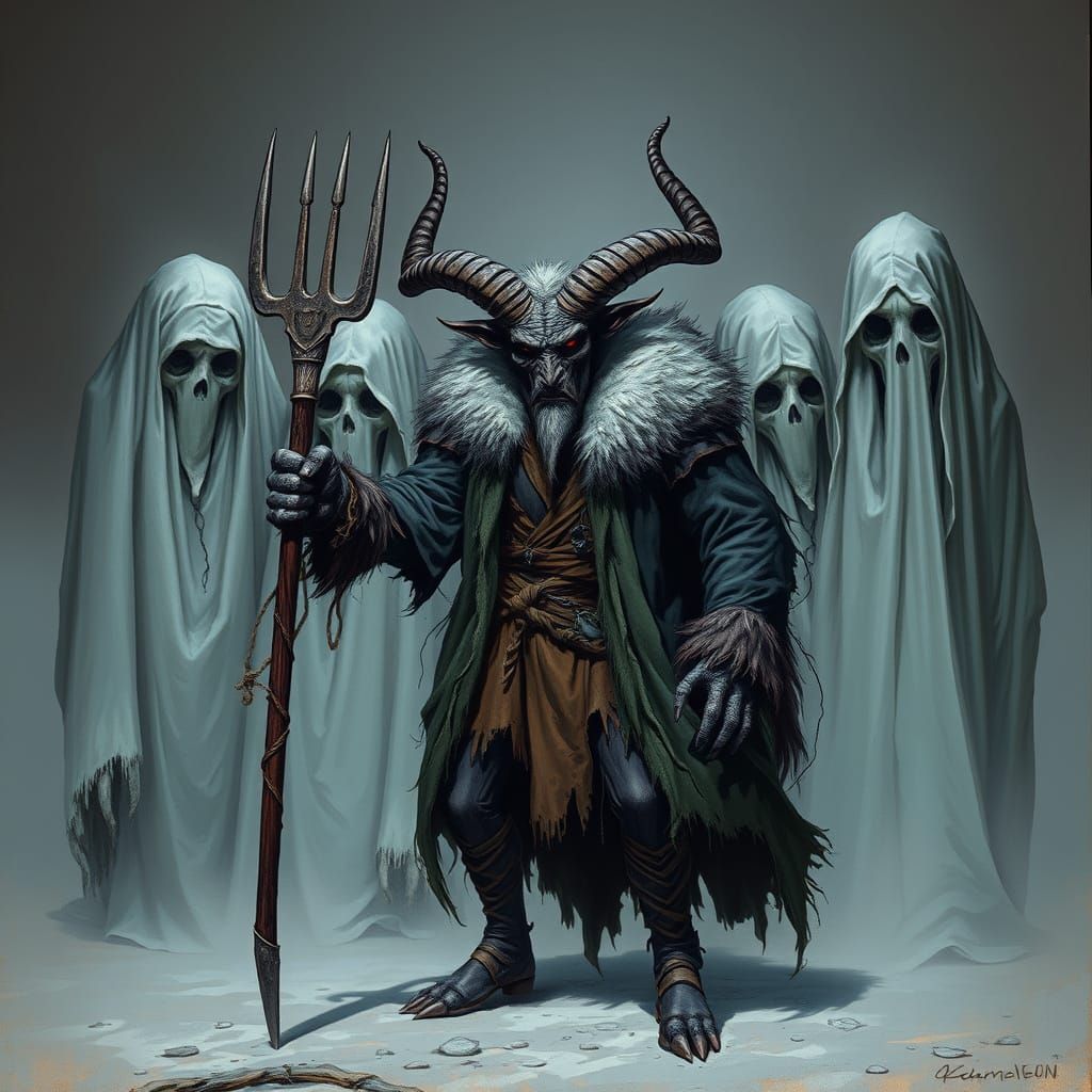 Krampus the Ghost Hunter in Horror Style