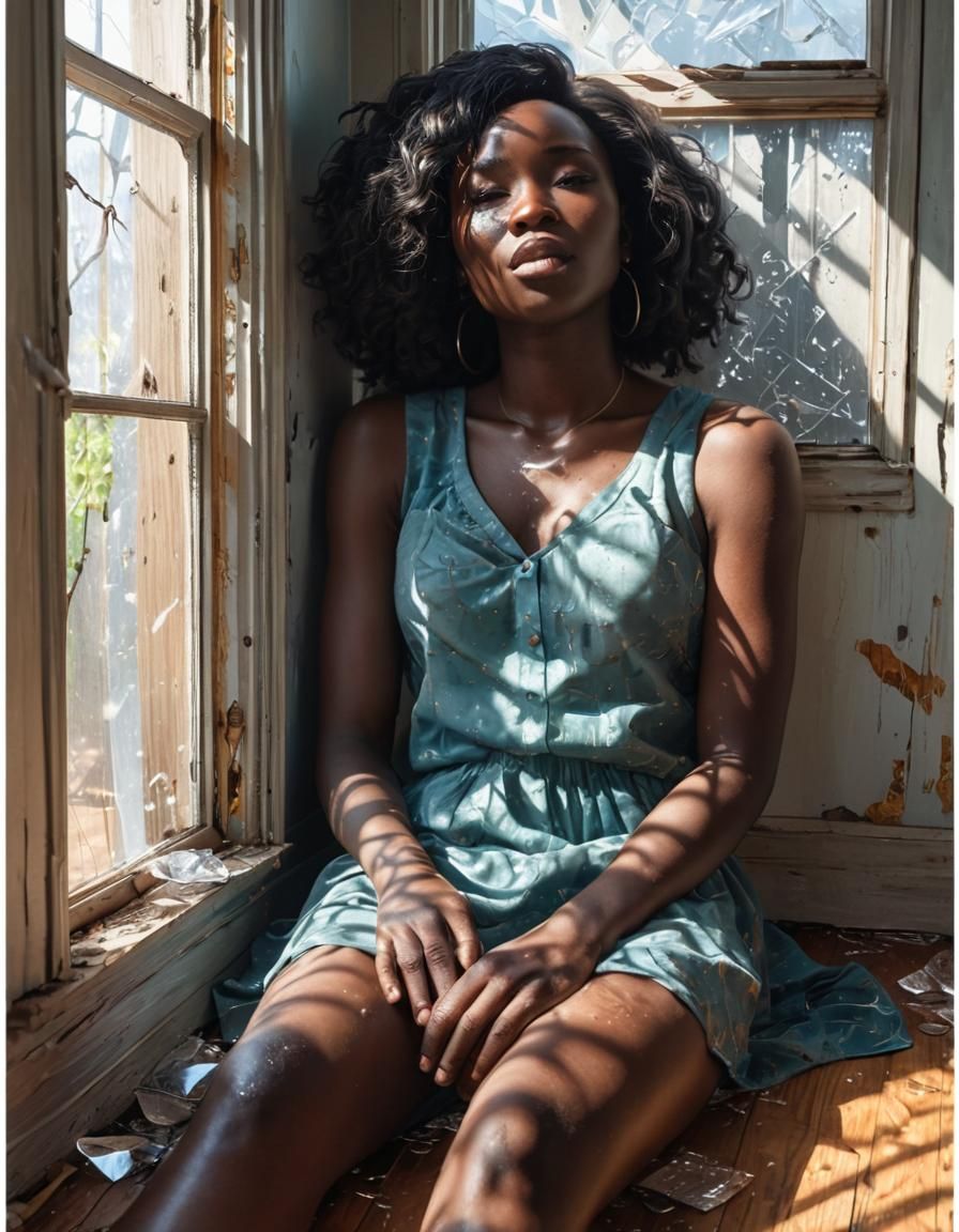 Aweng Ade-Chuol in Abandoned House Illustration