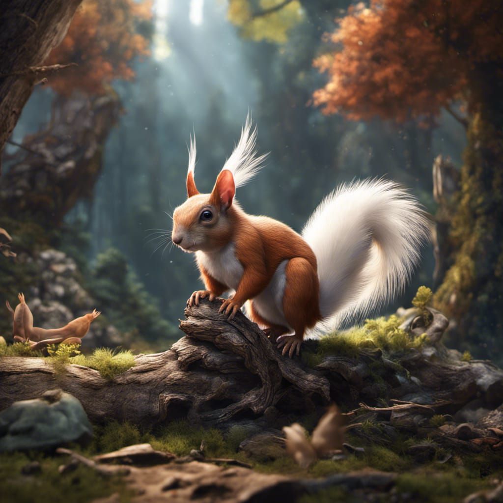 Fantastical Squirrel-Bilby-Cockatoo Hybrid: Detailed Matte P...