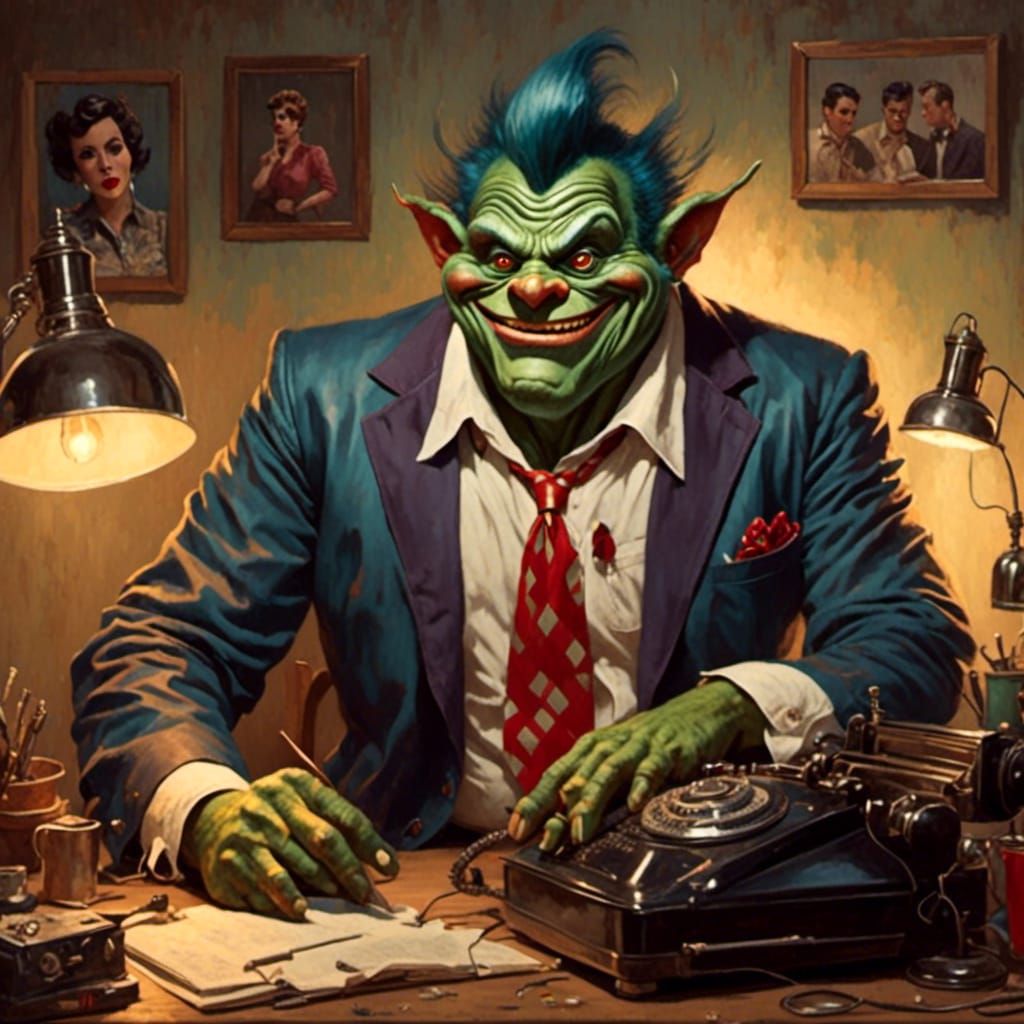 Lenny the Telemarketer Troll in Rockabilly Style