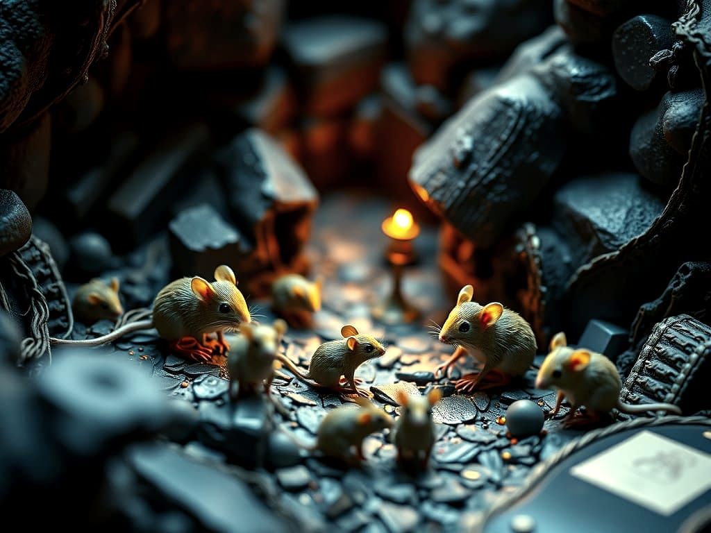 Miniature Mouse World in Surreal Style