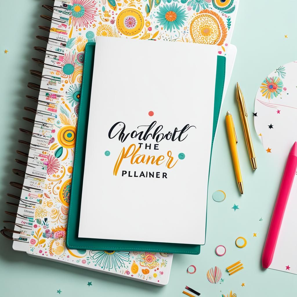 Eye-Catching Planner Cover with Bright Calligraphy