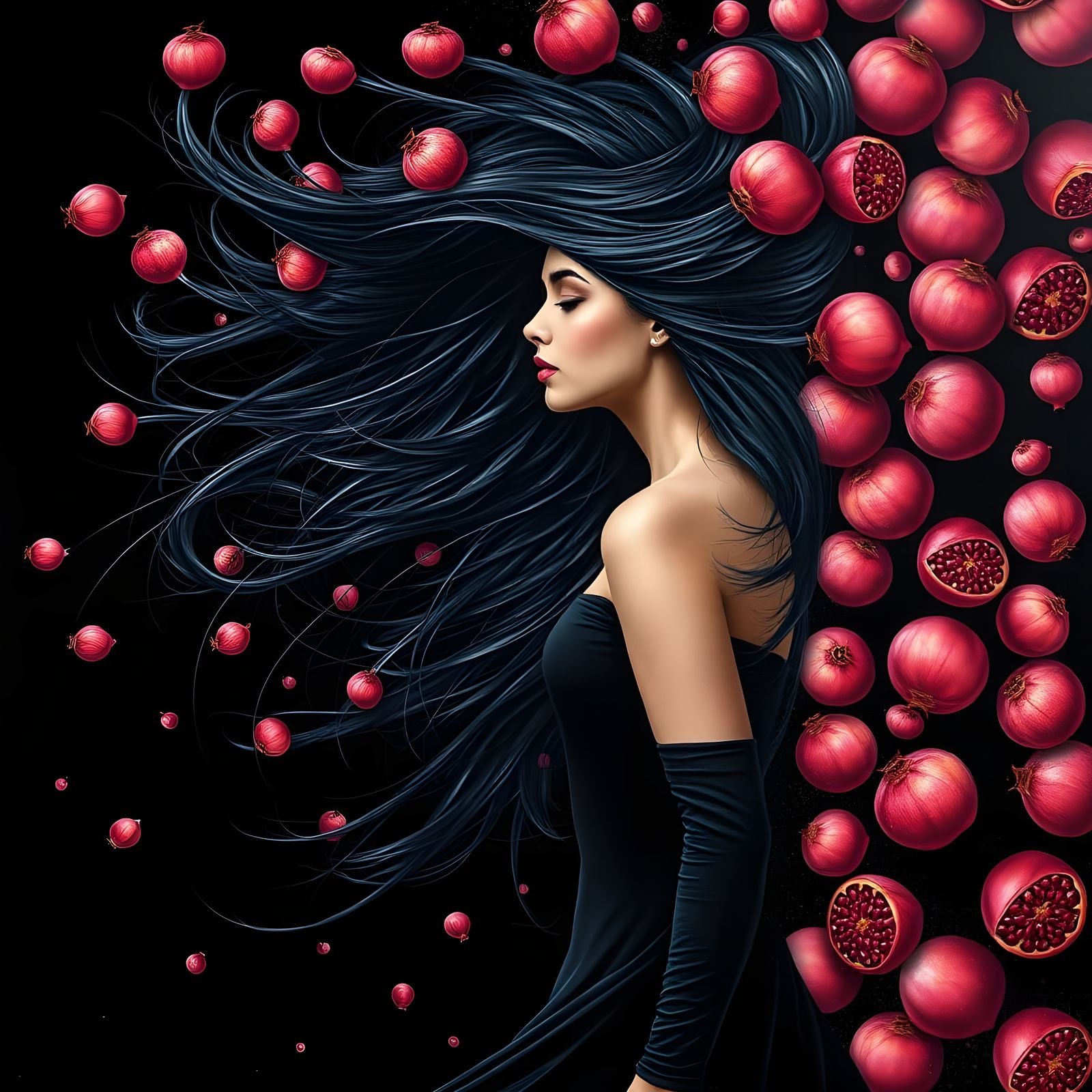 Surreal Woman Against Wind, Salvador Dali Style