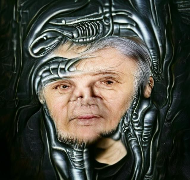 Man Portrait in H.R. Giger Style
