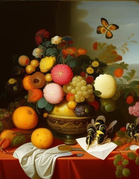 Still Life with Snails in Dutch Golden Age Style