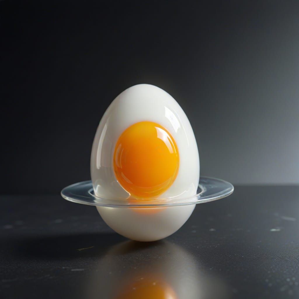 Hyperrealistic Egg UFO with Alien Pilot