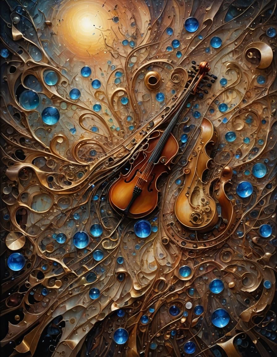 Ethereal Oil Painting of Bach's Toccata and Fugue
