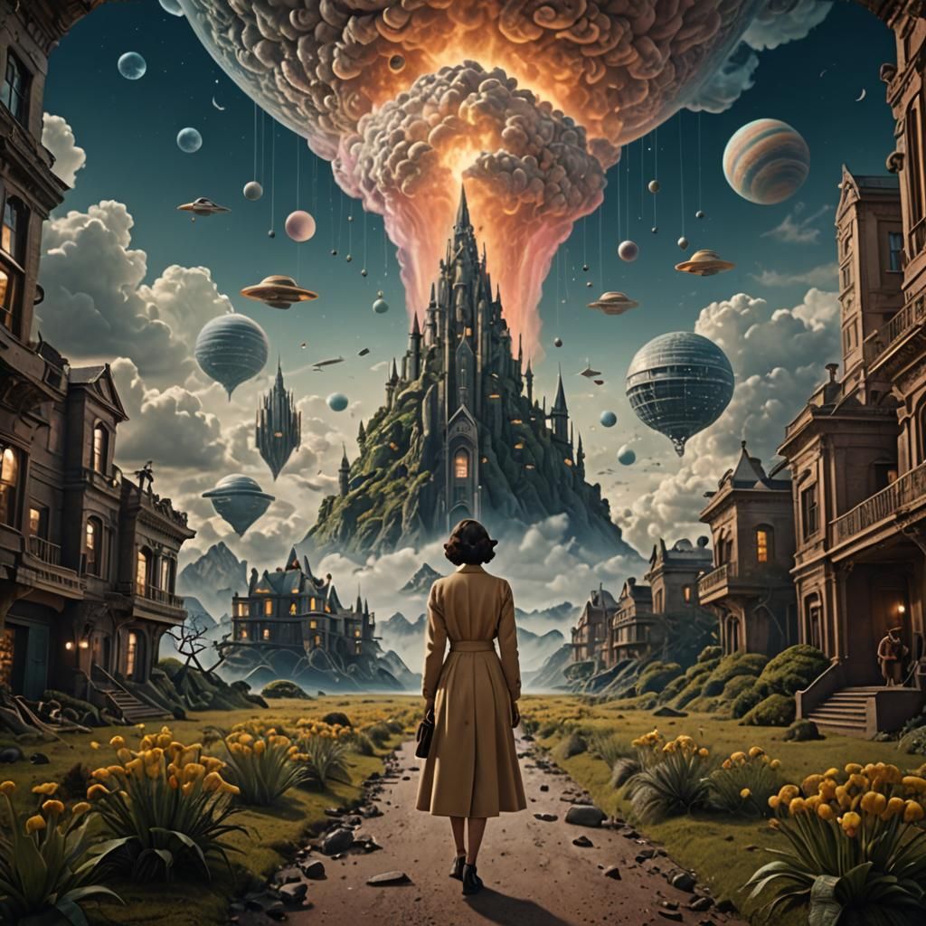 Dreamy Surrealism with Hidden Figures in Digital Painting