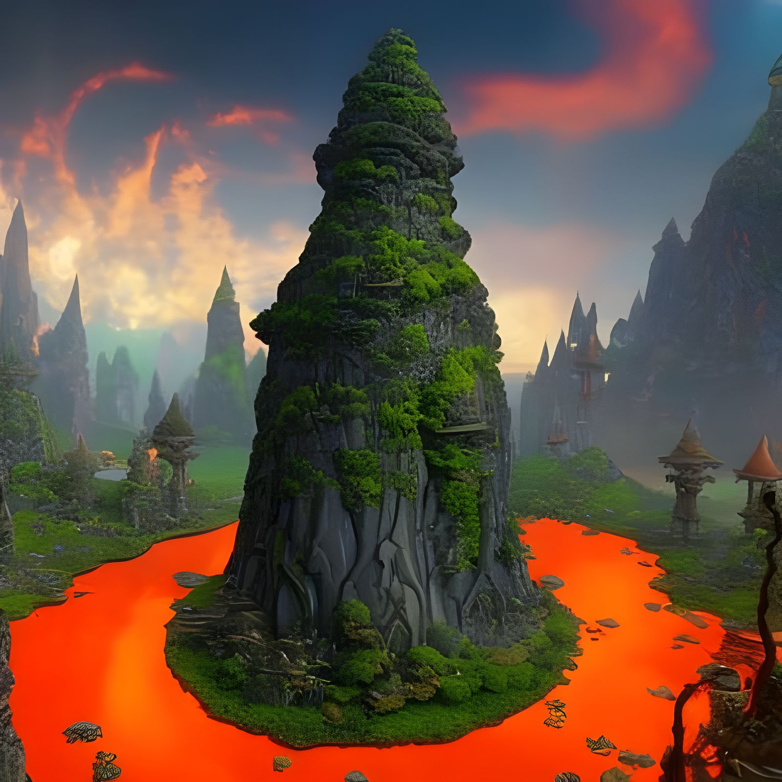 Elvish Stronghold in Neon Mushroom Forest