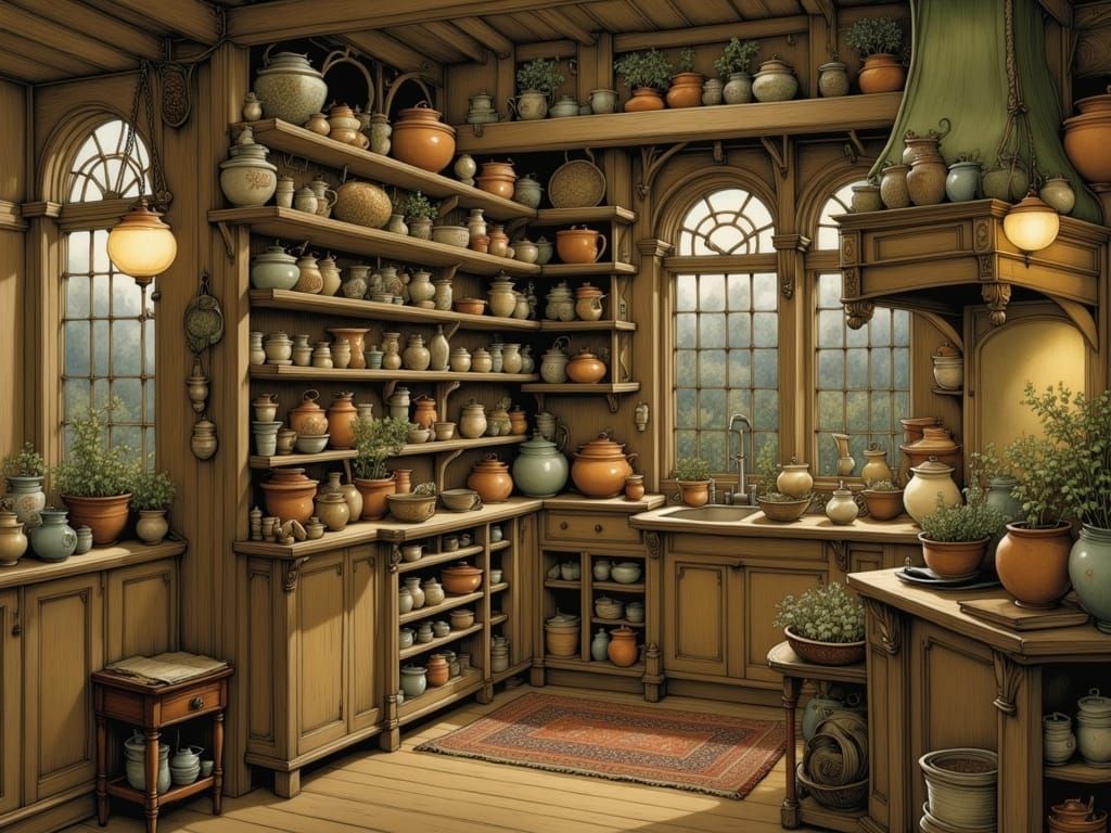 Whimsical Victorian Home in Intricate Watercolor Style