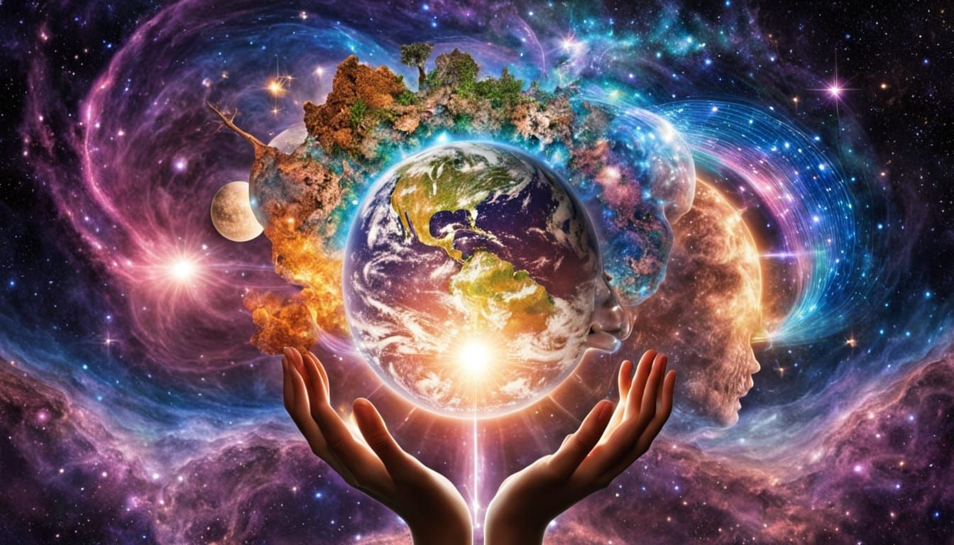 Cosmic Channeling in Nature: A Collaborative Art Piece