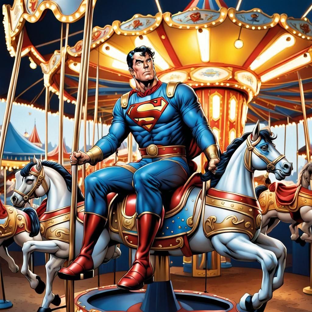 Superman went to a theme park on vacation. Superman got bored very quickly.
