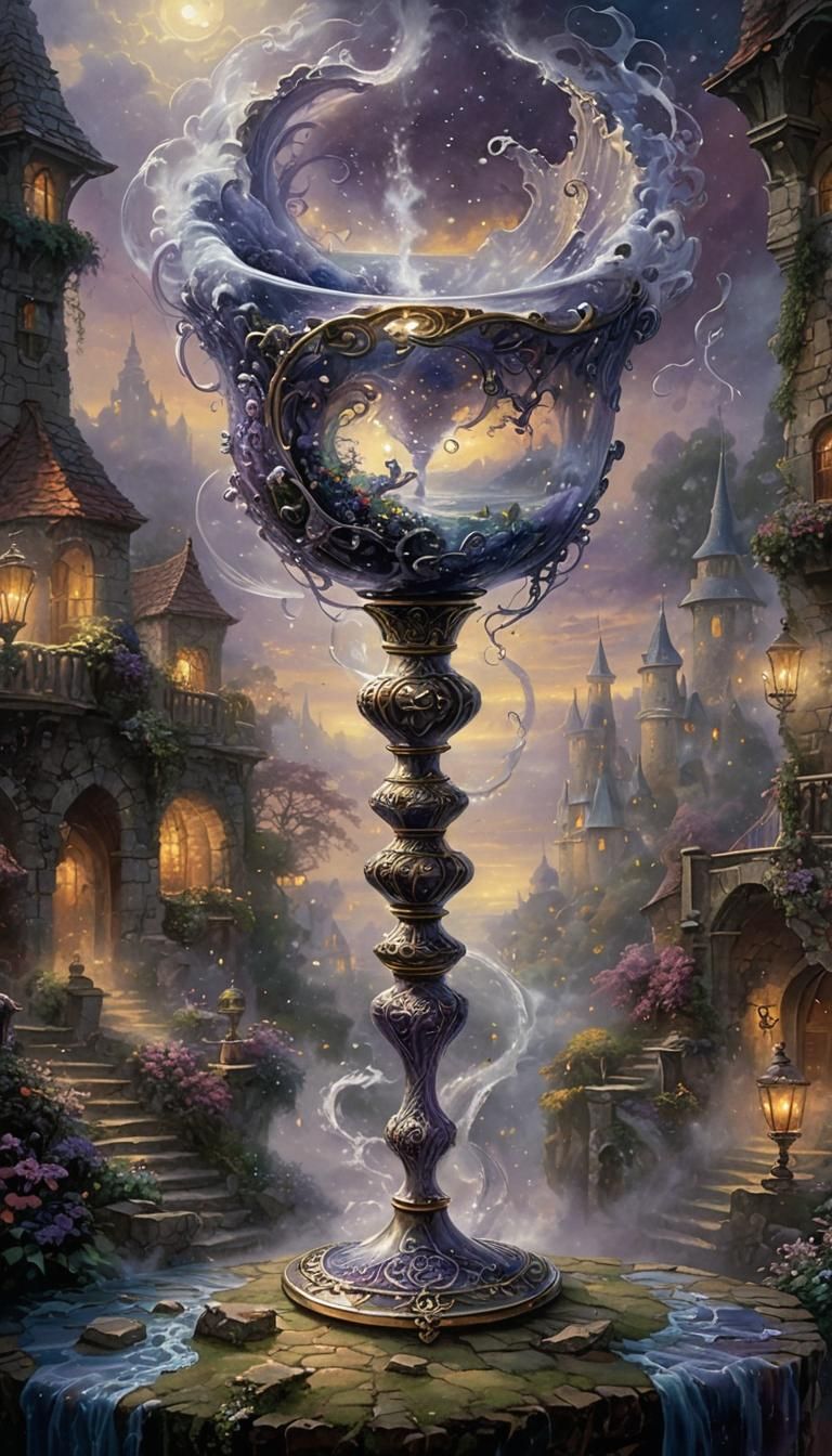 Ethereal Mist Swirling from Goblet in Fantasy Style