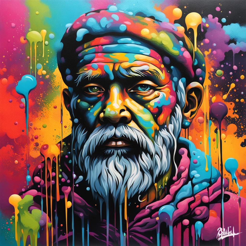Colorful Graffiti Art with Oil Gouache Melting