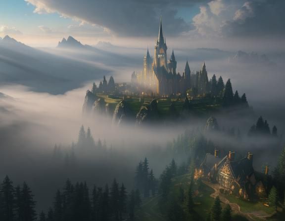 Ethereal Fantasy Landscape in God Rays, 8K