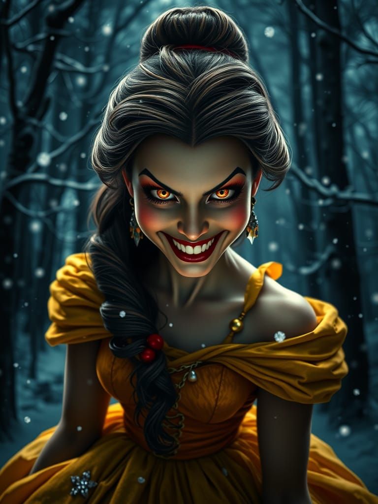Evil Belle Portrait in Dark Fantasy Style