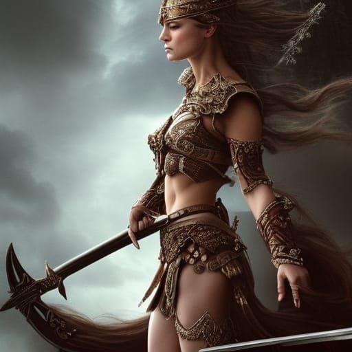 Gorgeous Warrior Princess in Digital Matte Painting