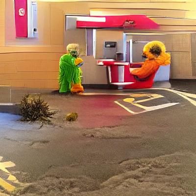Oscar and Big Bird Discuss Elmo at KFC