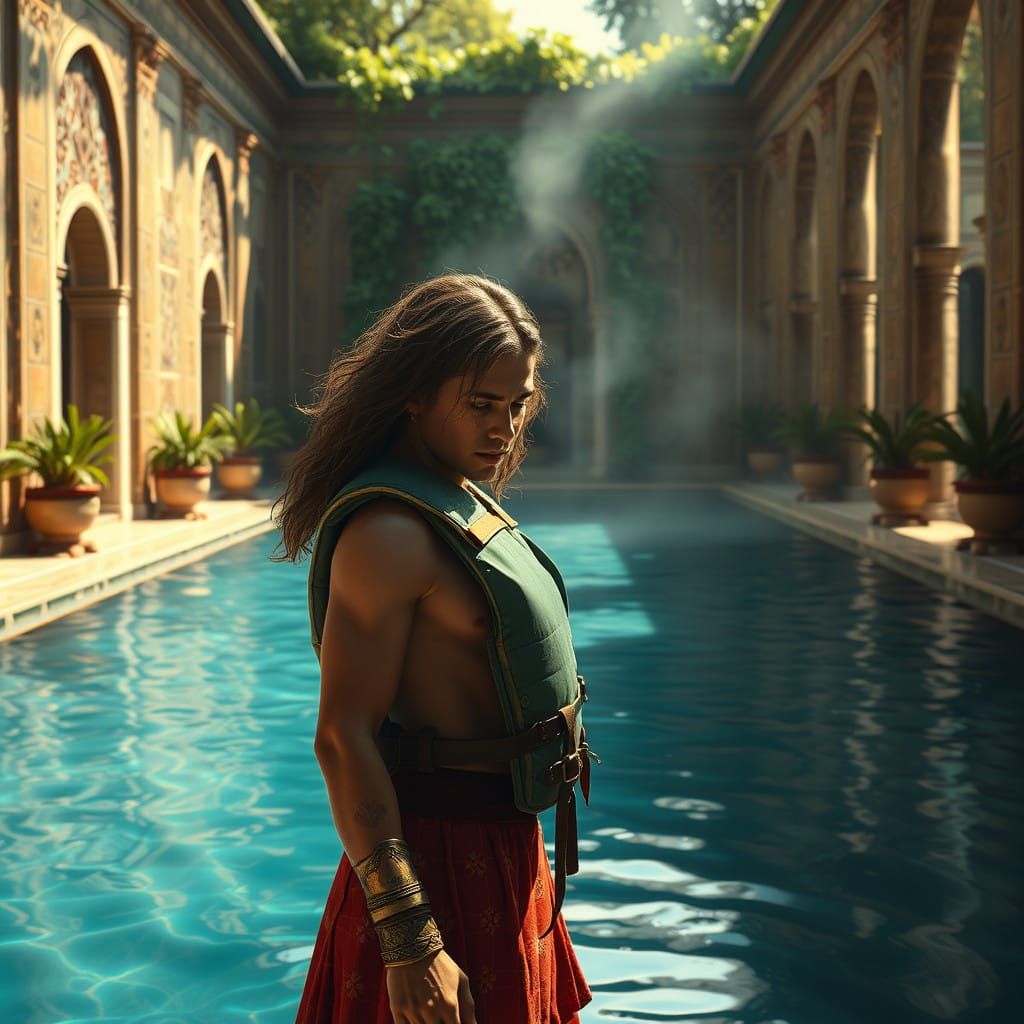 Cyberpunk-Inspired Alexander the Great in Ancient Persian Pa...