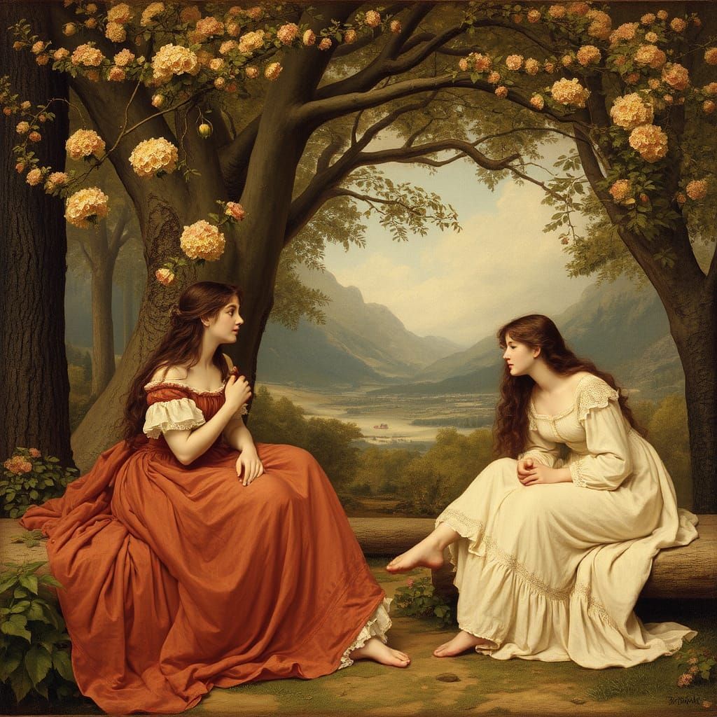 Romantic Fairytale in Pre-Raphaelite Style