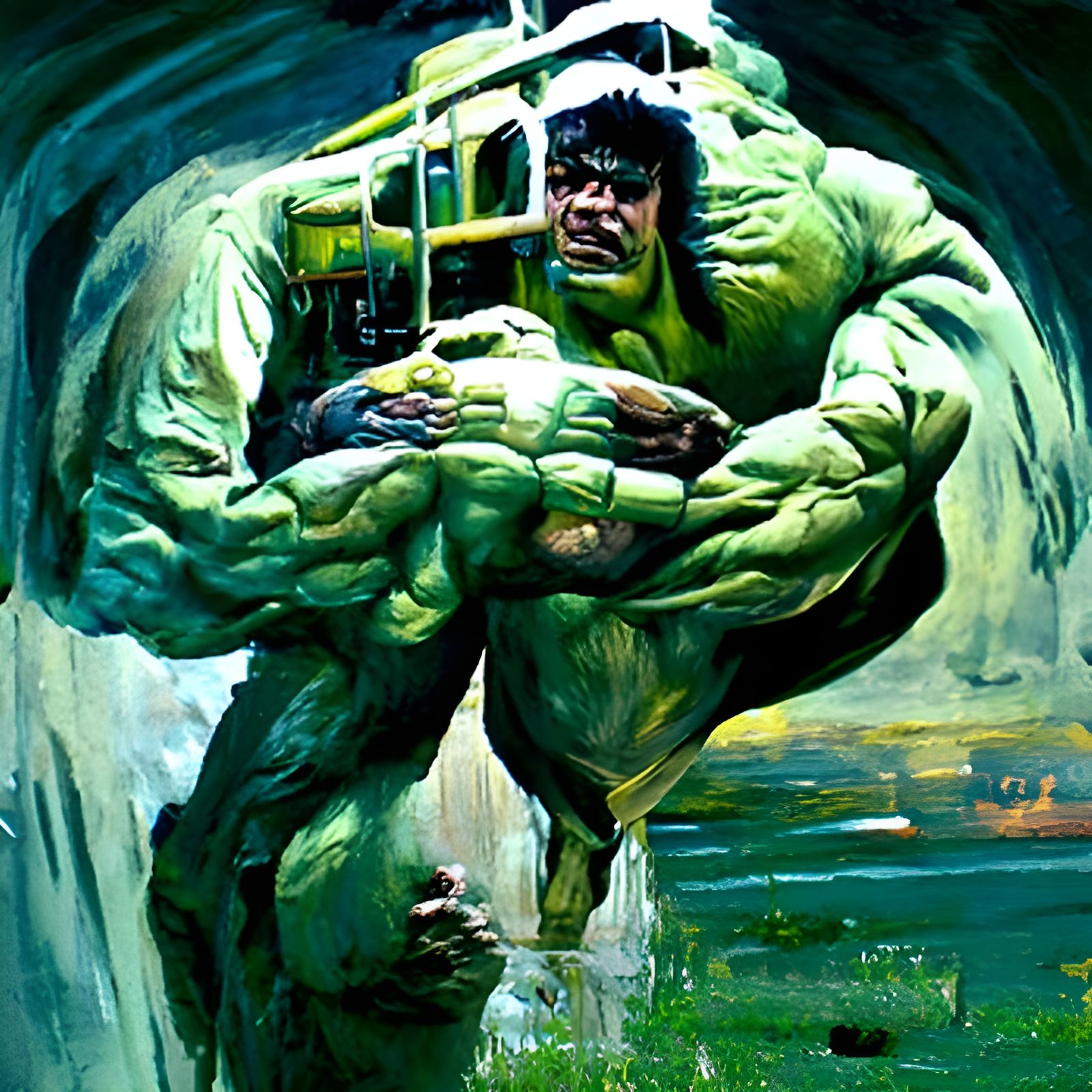 Hulk's Complexity: An Oil Painting Portrait