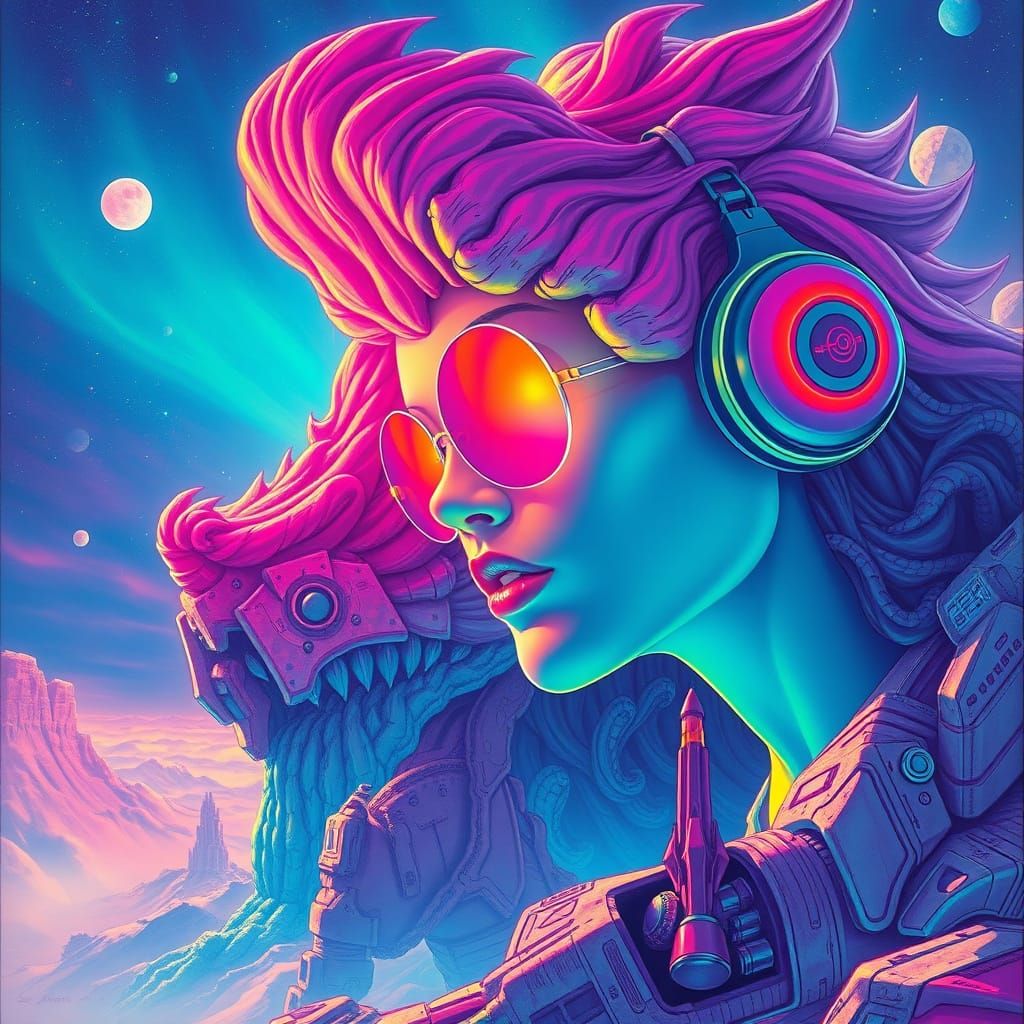 Radiant Airbrush Art in the Style of Syd Mead