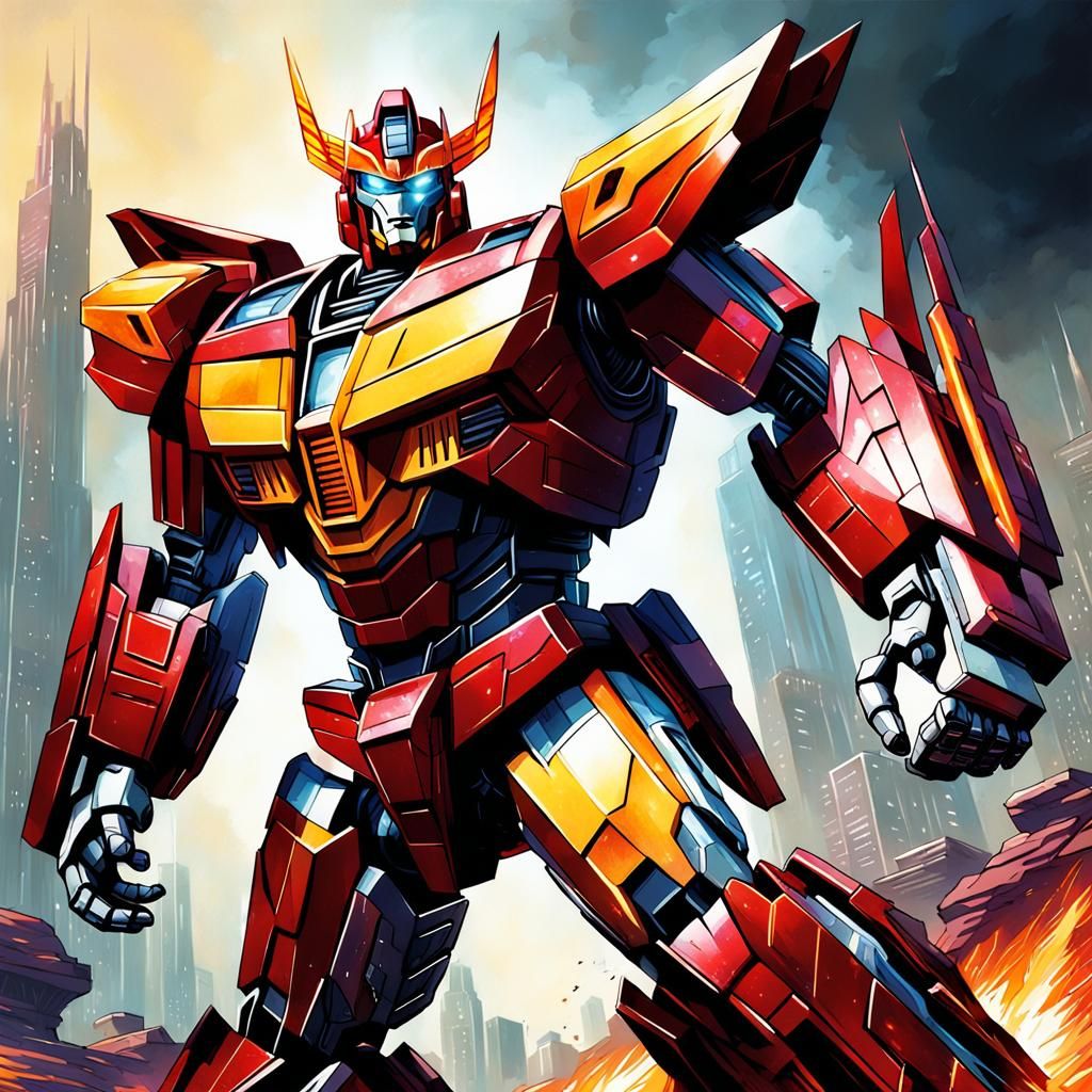 Rodimus Prime Comic Book Art by Brooks and Mumford